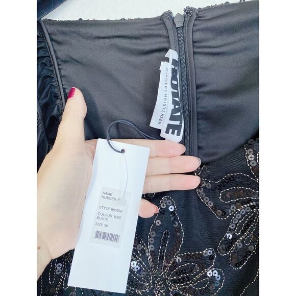 Rotate Sequin Embellished Puff Shoulder Mini Dress EU36/US4 - Picture 10 of 12